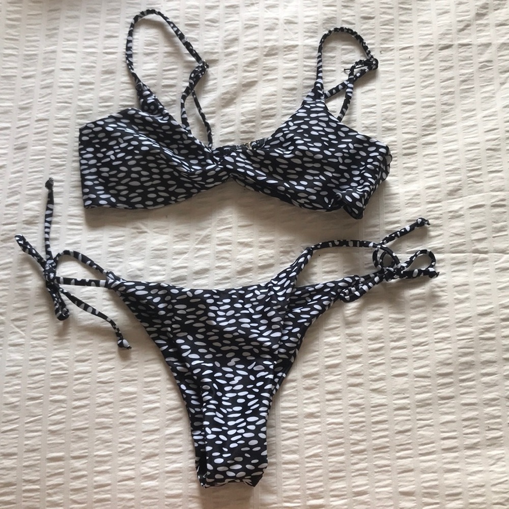 black and white bikini